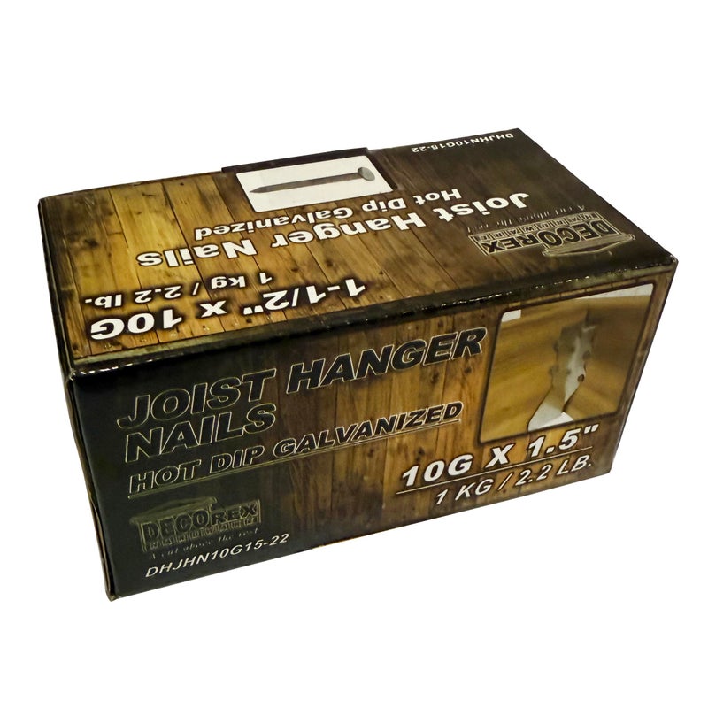 Decorex Hardware 1 1/2" x 10G Joist Hanger Nails | Hot Dip Galvanized Steel | 2.2lb / 1kg per Box - Image 5
